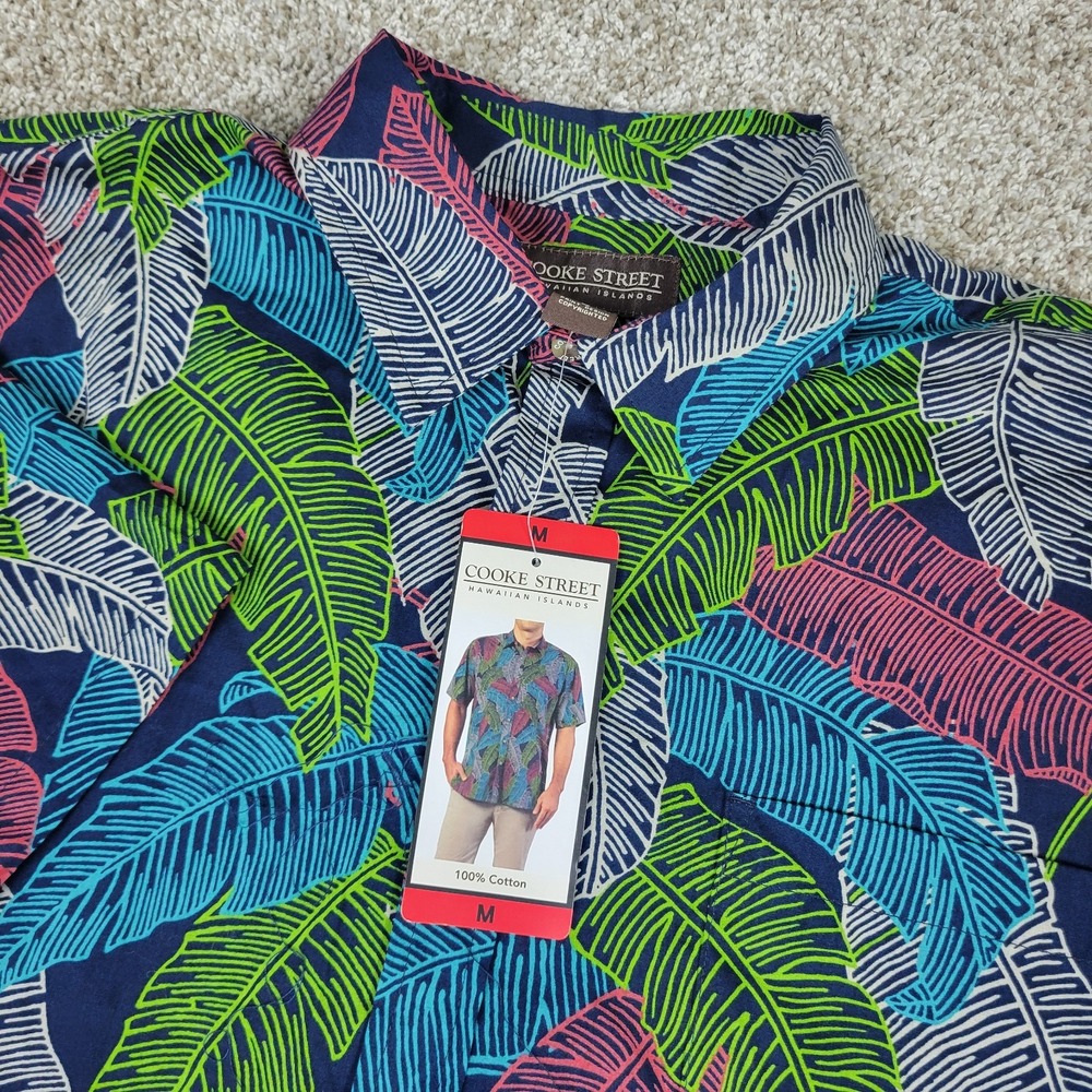 NWT Cooke Street Mens Medium Multicolor AOP Floral Hawaiian Short Sleeve